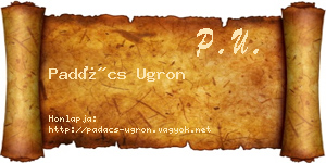 Padács Ugron névjegykártya